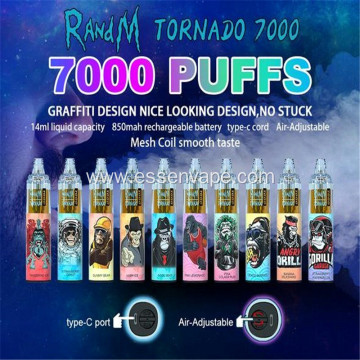 RandM Tornado 7000Puffs Rechargeable Good Vape Sweden